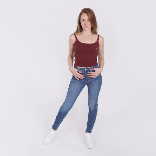 Bretelle crop femme avec broderie