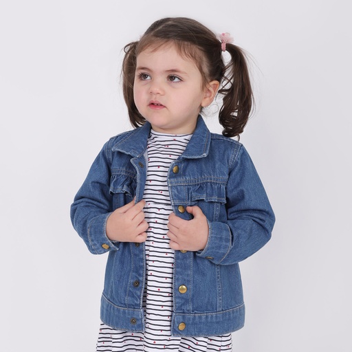 Veste bébé en jeans avec volant