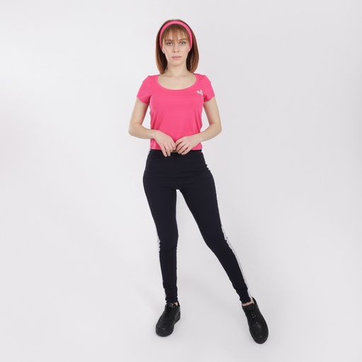 [05-010-02-170-K043-3XL] T-shirt crop de sport femme décolleté manches courtes (Rose, 3XL)