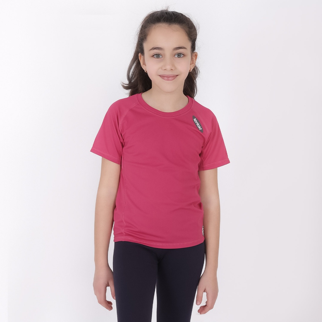 T-shirt de sport fille manches courtes avec logo