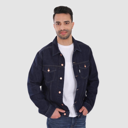 [01-010-10-043-K490-L] Regular jacket homme en jeans - KENZI (Jeans Bleu foncé, L)
