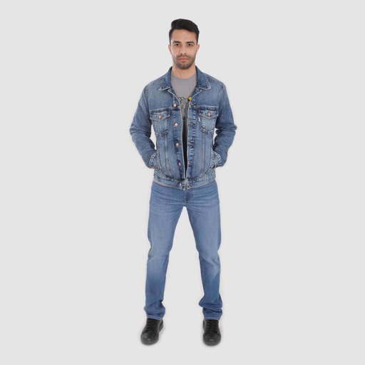 [01-010-10-043-K489-L] Regular jacket homme en jeans - KENZI (Jeans Bleu  Moyen, L)