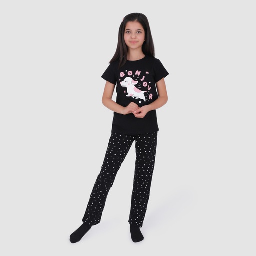 [05-010-16-213-K352-10A] Pyjama fille manches courtes BONJOUR (10A)