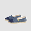 Espadrilles femme en jeans bi-couleurs