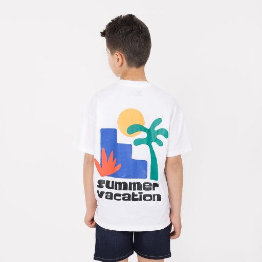 T-shirt oversized garçon contrasté avec poche SUMMER VACATION