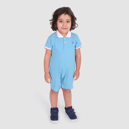[05-010-98-007-K012-12M] Barboteuse Polo bébé manches courtes (12M)