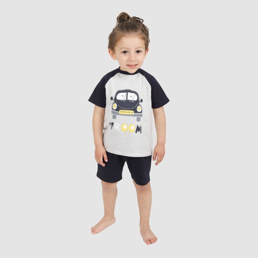 [05-010-16-222-K607-12M] Ensemble bébé manches raglan VROOM (12M)