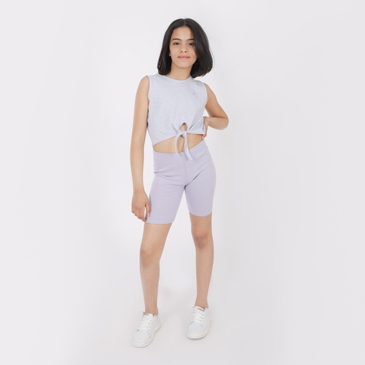 [05-010-12-130-K795-10A] Débardeur crop fille avec nœud (Light Purple, 10A)