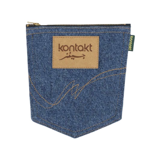 [01-010-116-001-K489-U] Porte monnaie en jeans (Jeans Bleu  Moyen)