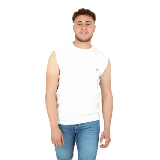 [05-010-12-102-K000-L] Débardeur flammé homme avec poche plaquée (Blanc, L)