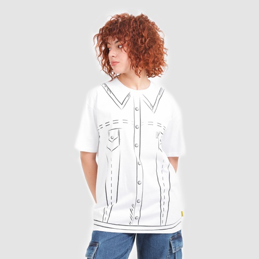 [05-010-02-261-K000-L] T-shirt oversized femme manches courtes CROQUIS DENIM (L)
