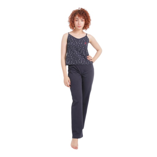 [05-010-119-001-K818-L] Ensemble femme bretelle et pantalon IMPRIME ETOILE (L)