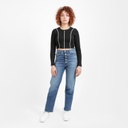 T-shirt crop côtelé femme manches longues avec flat lock