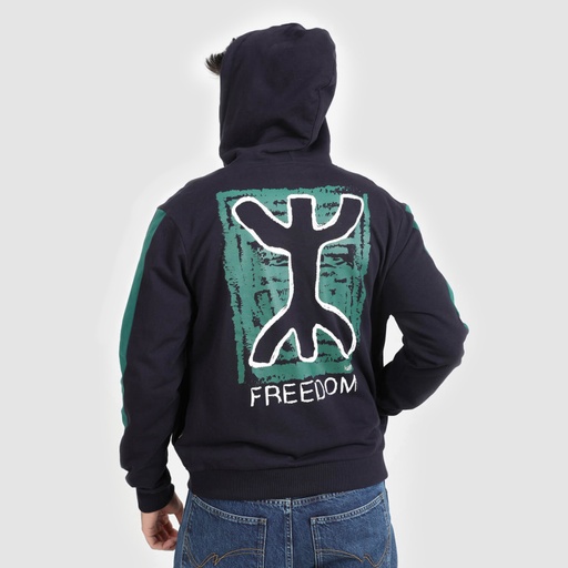 Hoodie zippé homme avec découpe FREEDOM