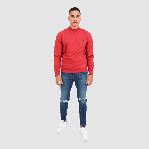 Sweat homme col cheminé avec broderie