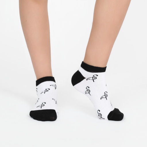 [05-010-110-017-K581-25-30] Chaussette unisexe junior FLAMANT (Blanc &amp; Noir , 25-30)