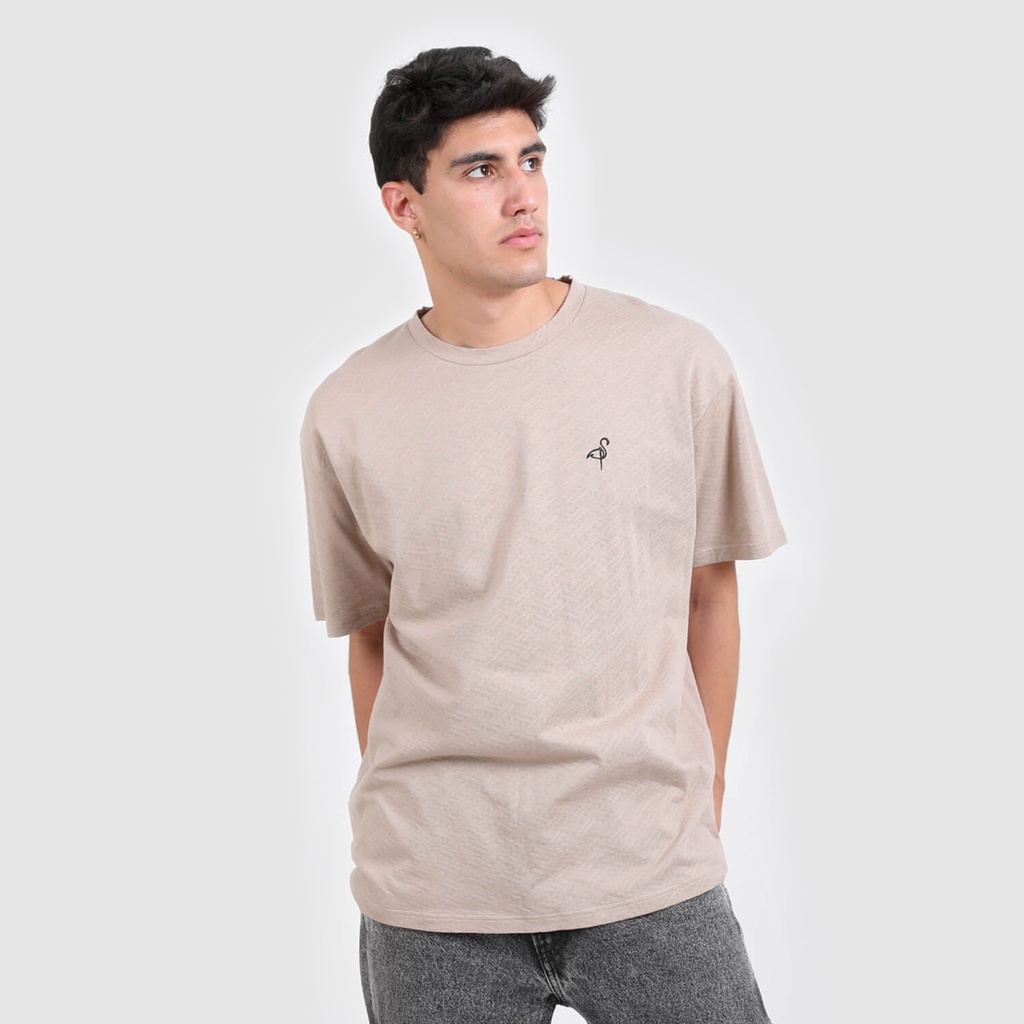 T-shirt oversized homme manches courtes jacquard