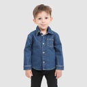 Chemise bébé avec poche poitrine en jeans