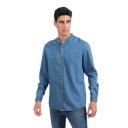 Chemise col tunisien homme en jeans - TAMIM
