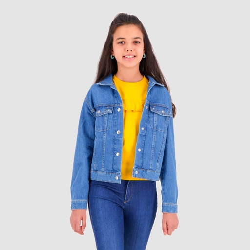[01-010-10-055-K419-10-12ANS] Regular jacket fille en jeans (10-12A)