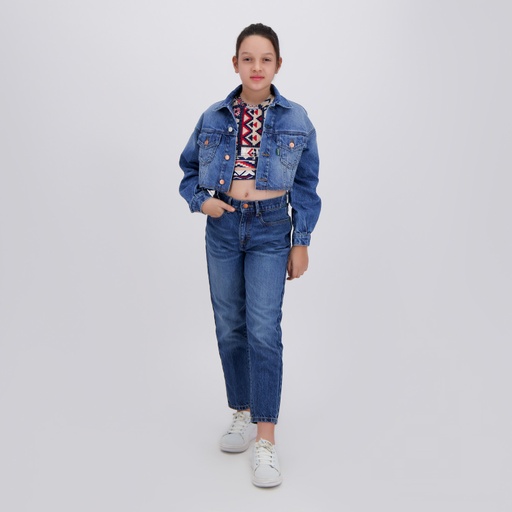 Cropped jacket fille en jeans