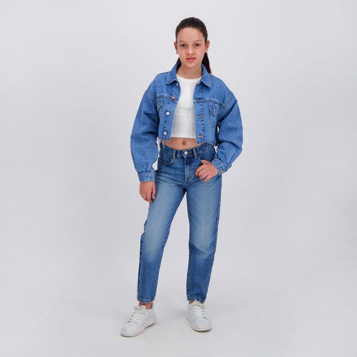 Cropped jacket fille en jeans