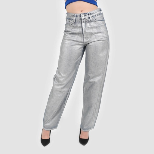 Straight jeans femme métallique - SARRA