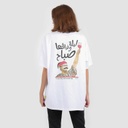 T-shirt unisexe manches courtes oversized  ليلة و فراڨها- صباح