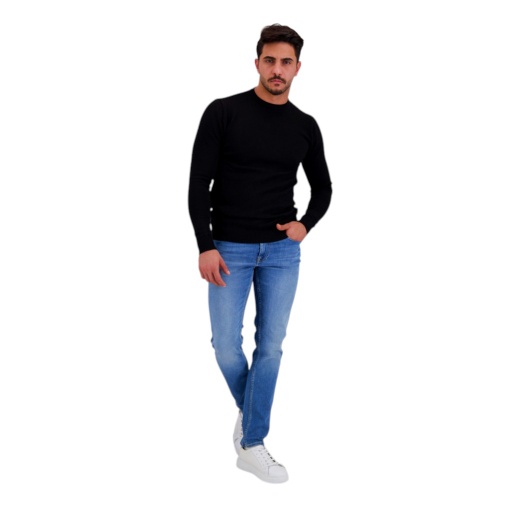 [05-010-02-522-K040-L] Pull homme en maille fine (Noir, L)