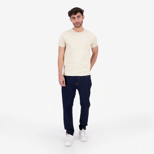 [05-010-02-538-K005-L] T-shirt homme manches courtes avec broderie (Beige, L)