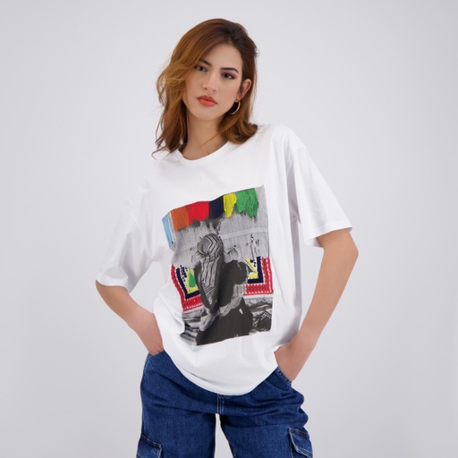 [05-010-02-550-K000-L] T-shirt oversized femme manches courtes THE ART OF MARGOUM (L)