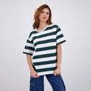 T-shirt oversized rayé femme manches courtes