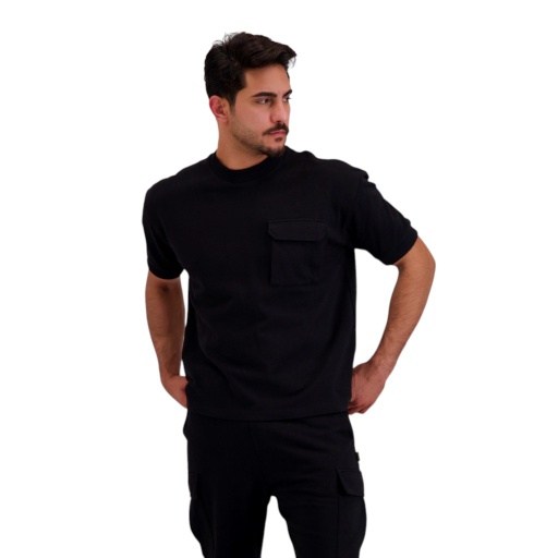 Sweat homme manches courtes avec poche soufflet