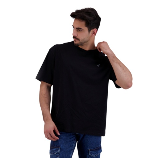 [05-010-02-567-K040-L] T-shirt oversized homme manches courtes (Noir, L)