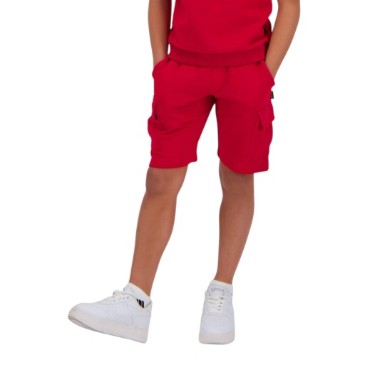 [05-010-18-072-K049-10/12A] Short cargo garçon en molleton (Rouge, 10/12A)