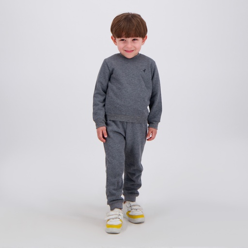 [05-010-36-146-K505-12/18M] Sweat bébé avec broderie (Gris Chiné Foncé, 12/18M)