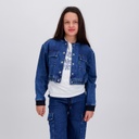 Workwear cropped jacket fille en jeans