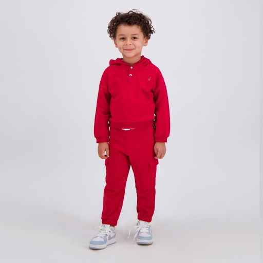 [05-010-65-040-K049-12/18M] Jogger cargo bébé avec cordon (Rouge, 12-18M)