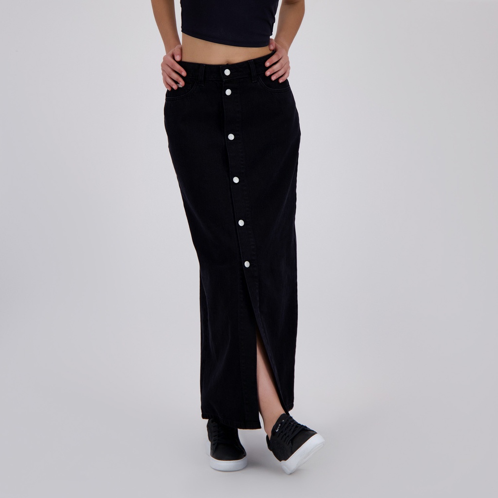 Jupe maxi femme boutonnée en jeans - MAYAR