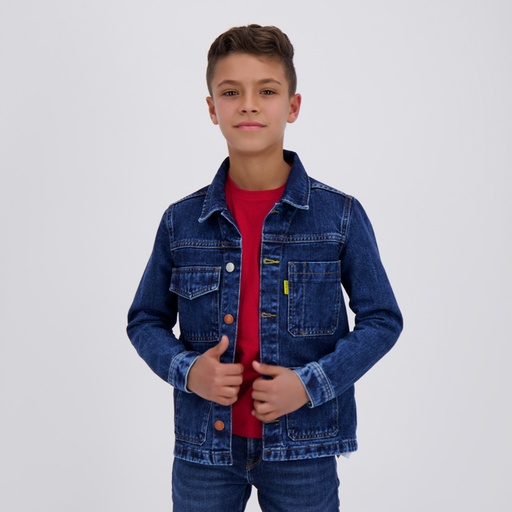[01-010-10-076-K419-10-12A] Workwear jacket garçon en jeans (10/12 A)