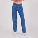 Mid-waist straight jeans femme avec taches de peinture - MADIHA