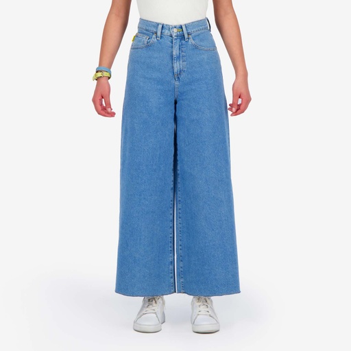 [01-010-01-489-K412-24] Super wide leg jeans femme - WIDED 2.0 (55%Coton 45%Lyocell, Jeans Bleu Clair, 24)