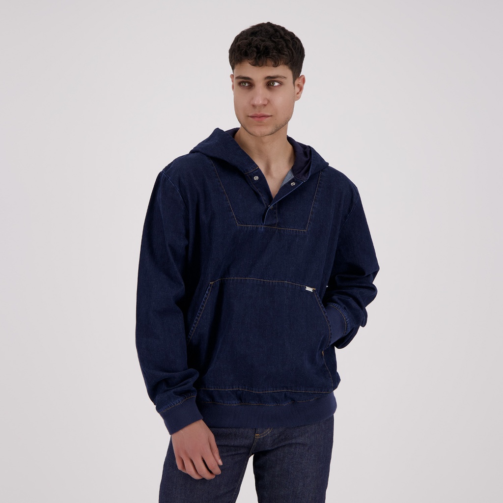 Hoodie homme en jeans imprimé laser - HOUSSEIN