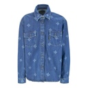 Chemise oversized fille en jeans imprimé laser