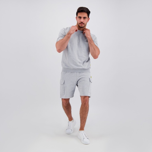 Sweat homme manches courtes avec poche plaquée