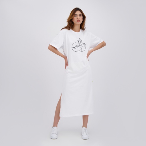 [05-010-17-048-K000-L] Robe maxi femme manches courtes avec fentes  FTOUR EL SBE7 (L)