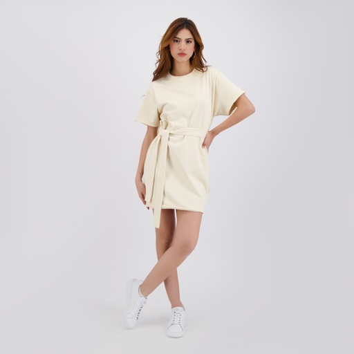 [05-010-17-089-K005-L] Robe femme manches courts avec ceinture à la taille et broderie (L)