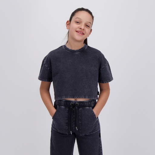 T-shirt crop délavé fille