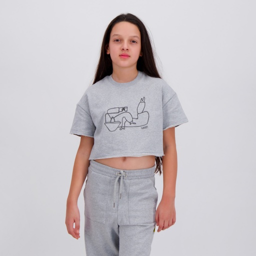 [05-010-36-162-K025-10/12A] Sweat sur taille fille manches courtes 9A3DA M3A LIBNET (10/12A)