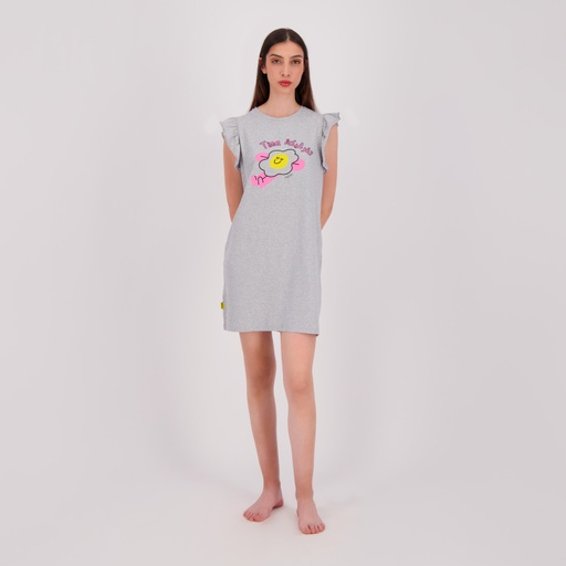 [05-010-17-099-K025-L] Robe de pyjama femme avec volant تفرشيكة TIME (L)